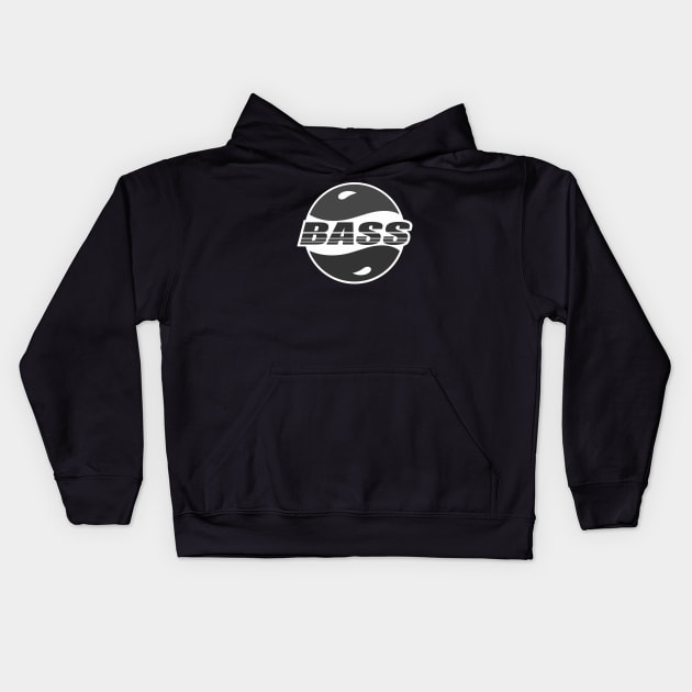 Bass Logo Black and White Kids Hoodie by adamprovance